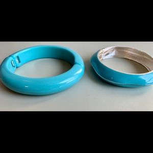 Set of 2 Blue Bangle Bracelets